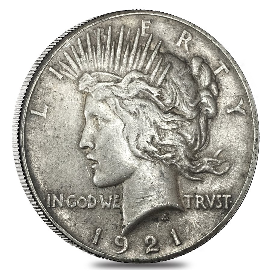 1921 Silver Peace Dollar High Relief VG-XF