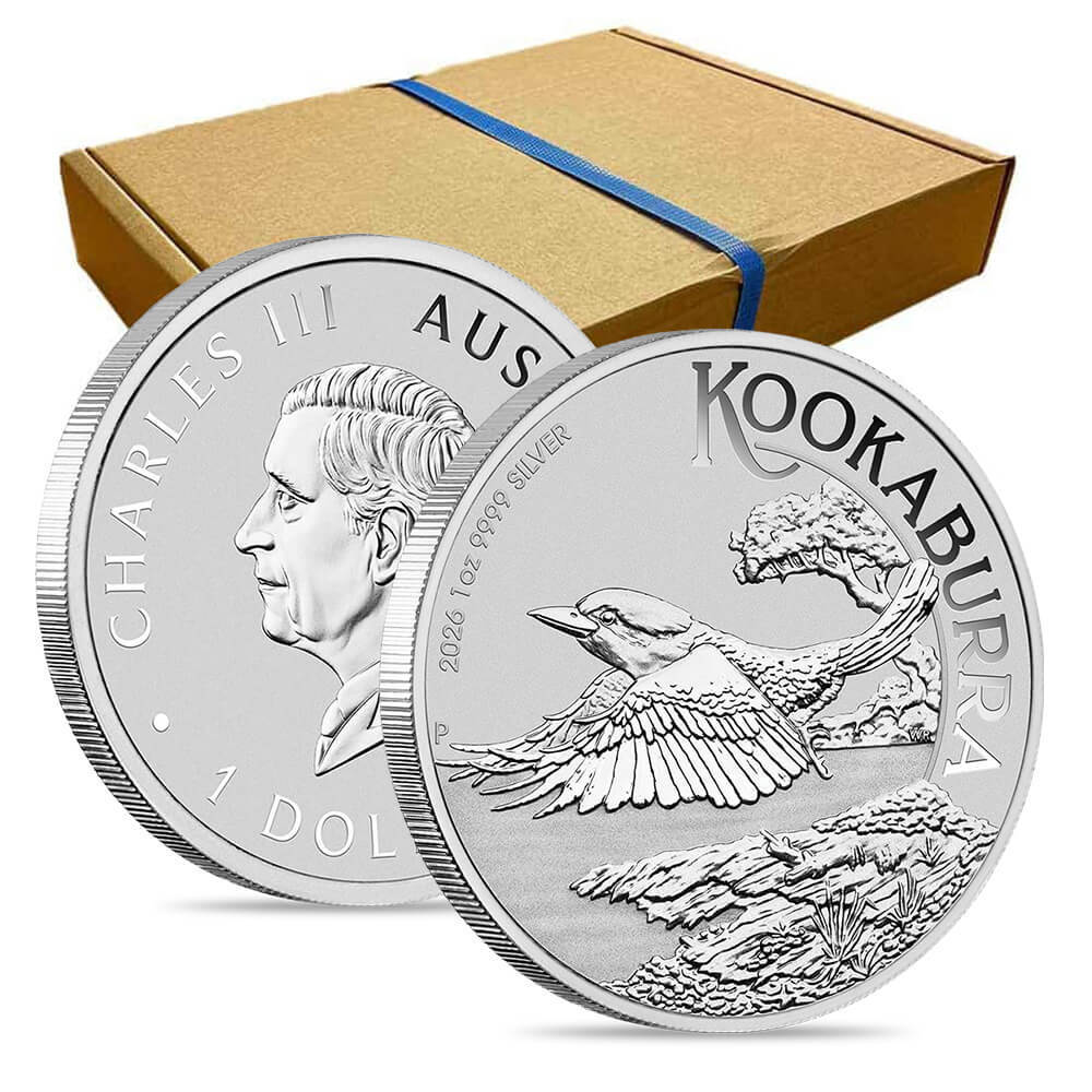 Box of 100 - 2026 1 oz Silver Australian Kookaburra Perth Mint BU