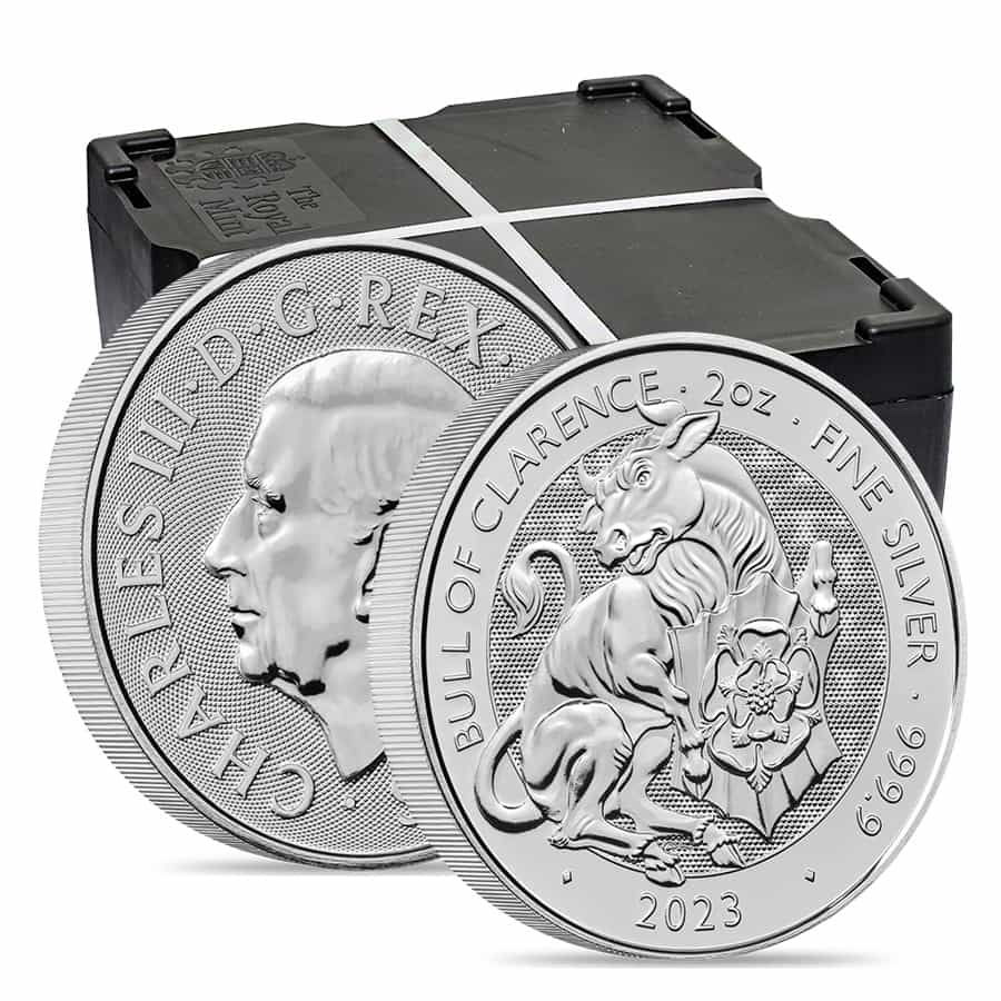 2023 GB 2 oz Silver The Tudor Beasts Bull of Clarence Coin BU thumbnail 4