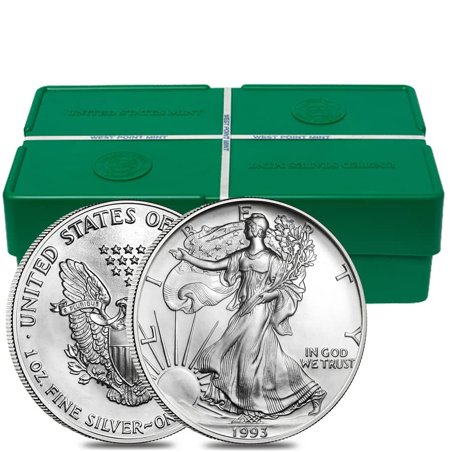 1993 1 oz Silver American Eagle $1 Coin BU thumbnail 4