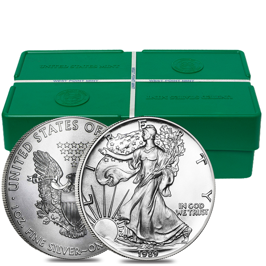 1989 1 oz Silver American Eagle $1 Coin BU thumbnail 4