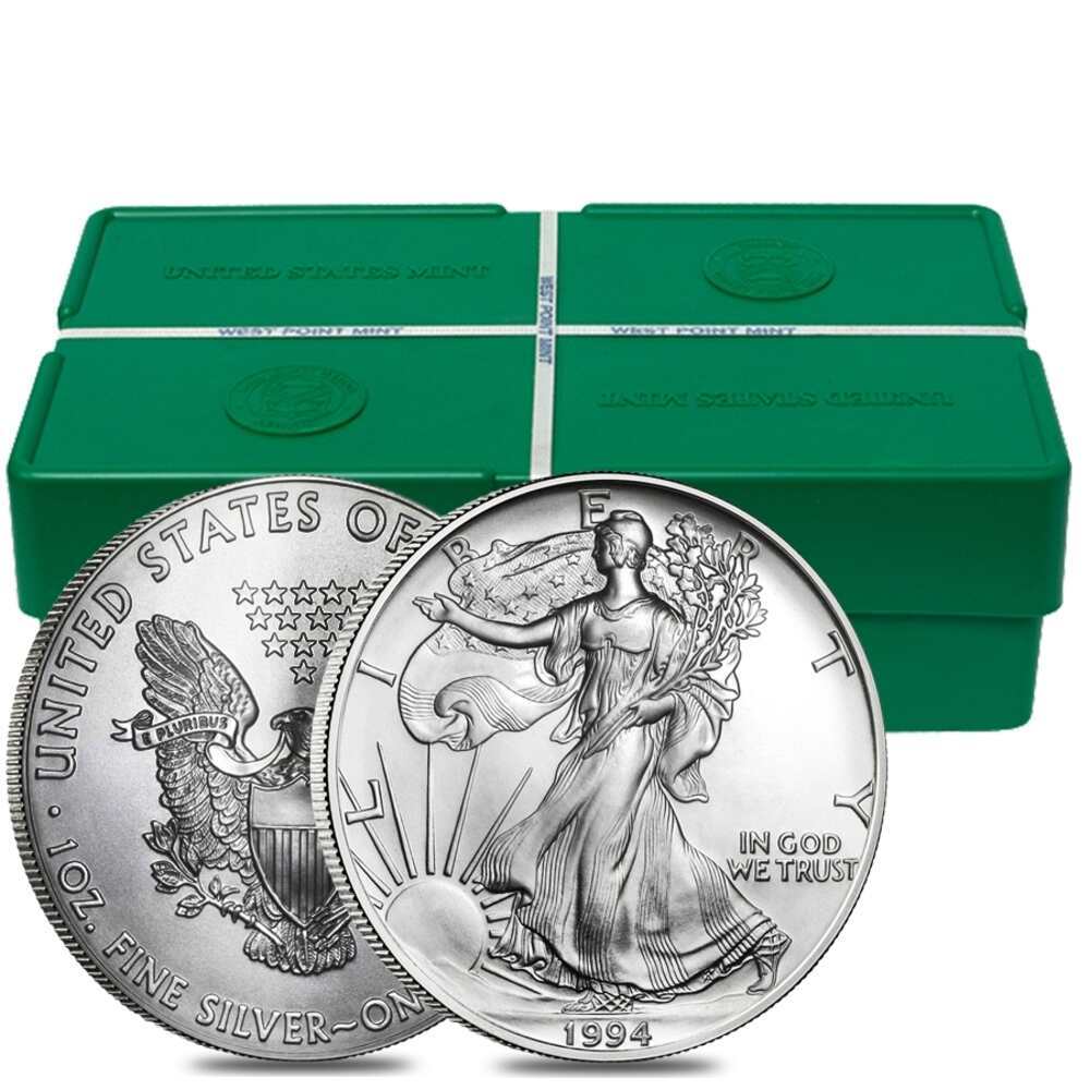 Roll of 20 - 1994 1 oz Silver American Eagle $1 Coin BU thumbnail 4