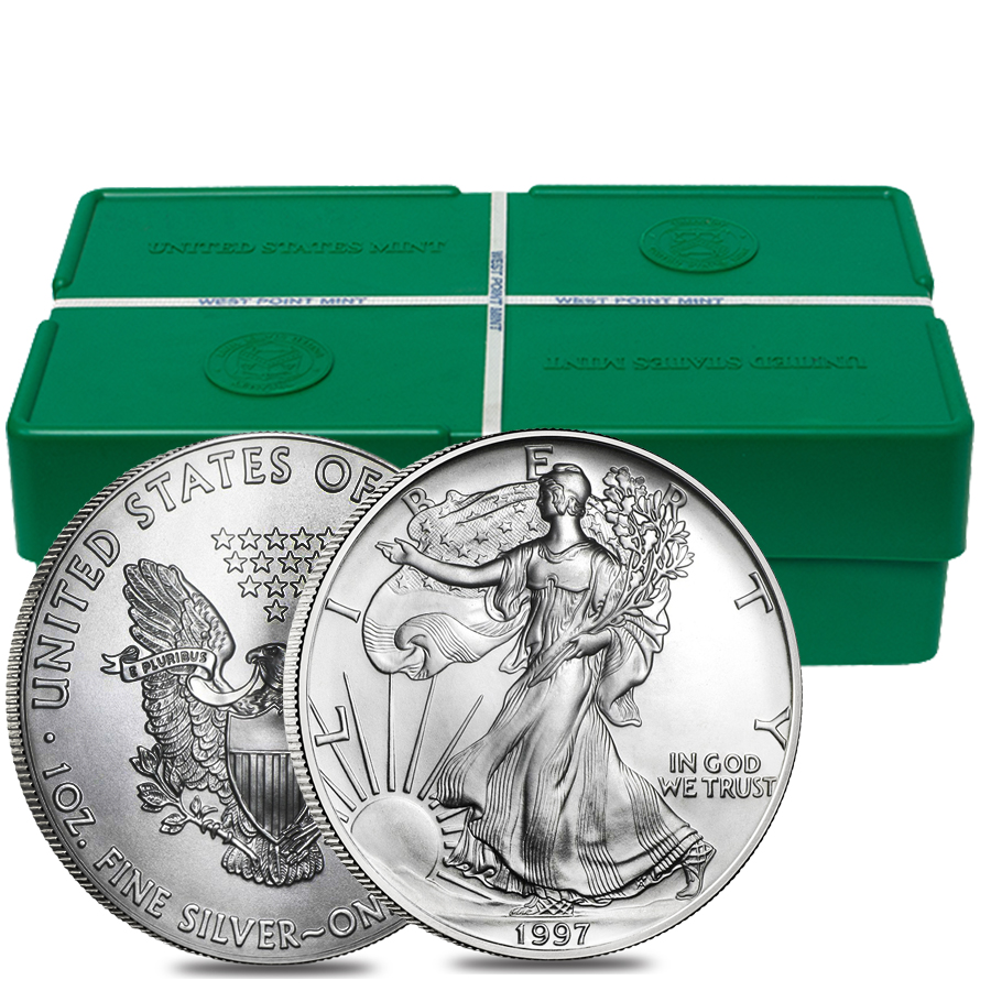 1997 1 oz Silver American Eagle $1 Coin BU thumbnail 4