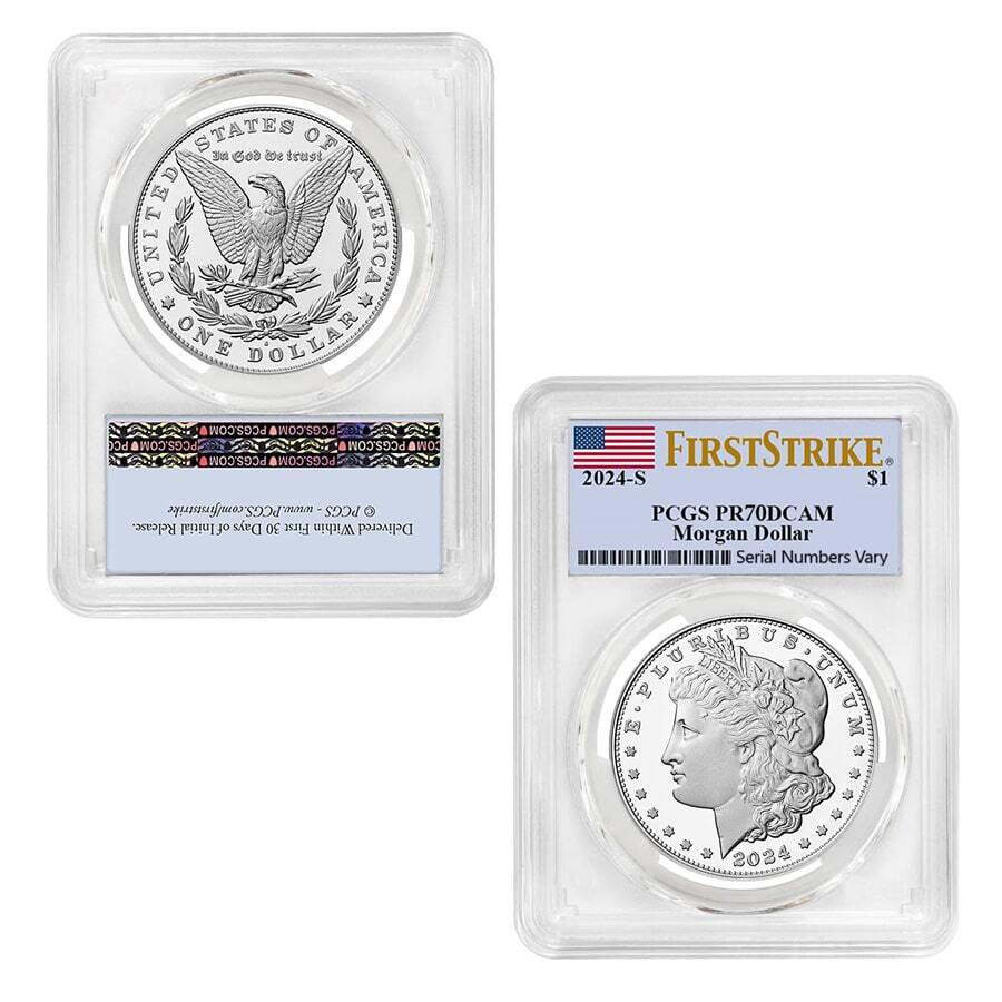 2024-S Morgan and Peace Silver Dollar Proof 2-Coin Set PCGS PF 70 FS thumbnail 2