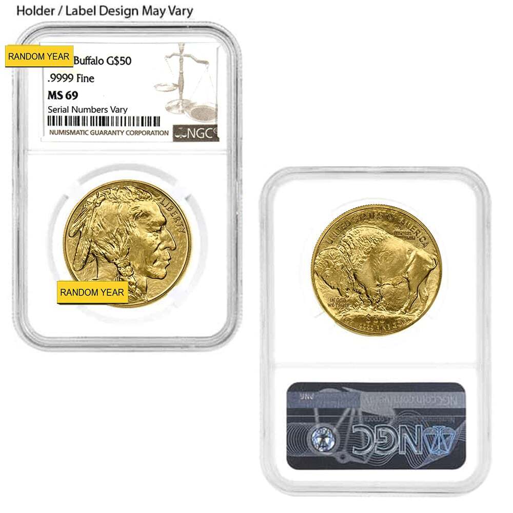 1 oz $50 Gold American Buffalo NGC/PCGS MS 69 (Random Year) thumbnail 2