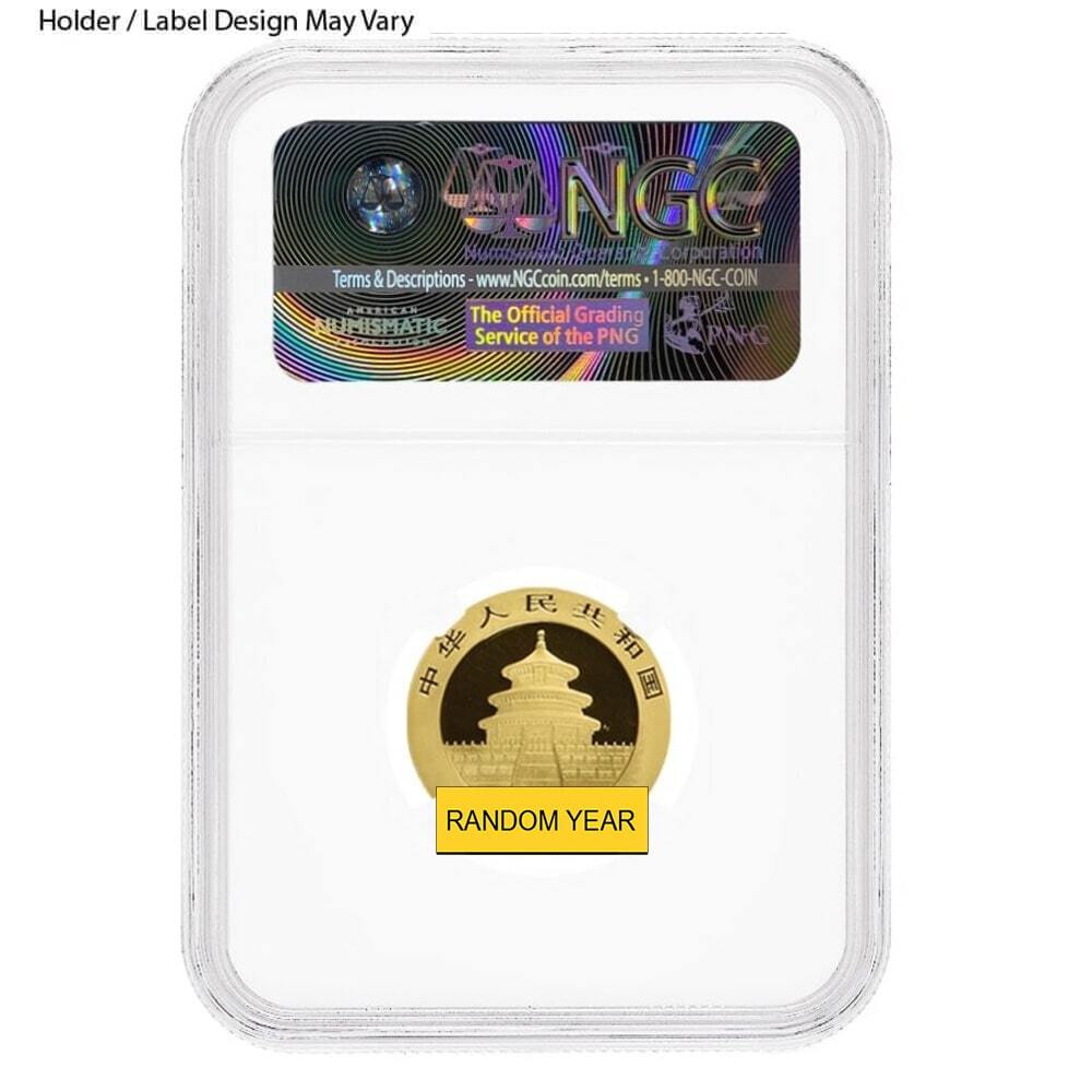 8 Gram Chinese Gold Panda NGC / PCGS MS 70 (Random Year) thumbnail 3