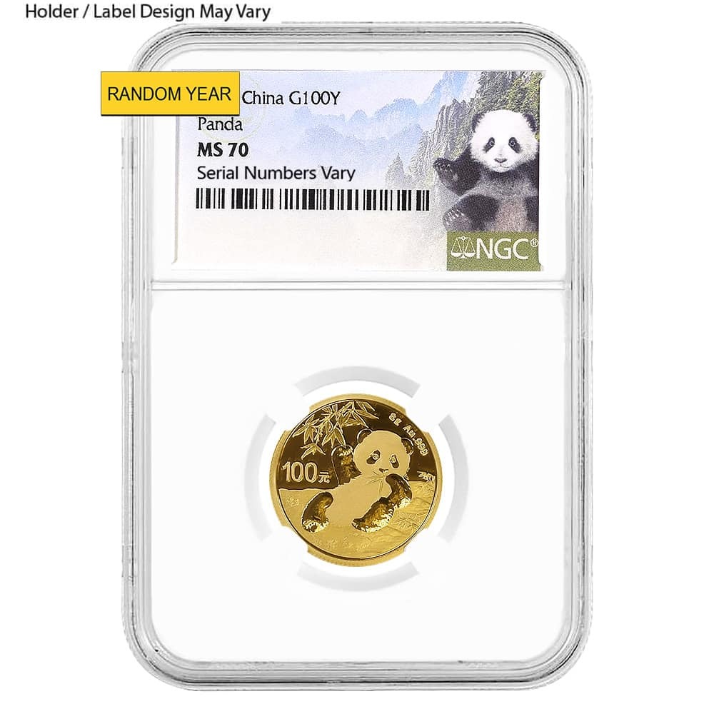 8 Gram Chinese Gold Panda NGC / PCGS MS 70 (Random Year) thumbnail 2