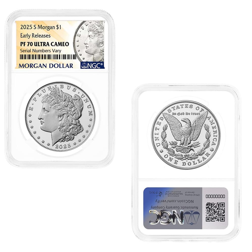 2025-S Morgan and Peace Silver Dollar Proof 2-Coin Set NGC PF 70 ER (Morgan/Peace) thumbnail 2