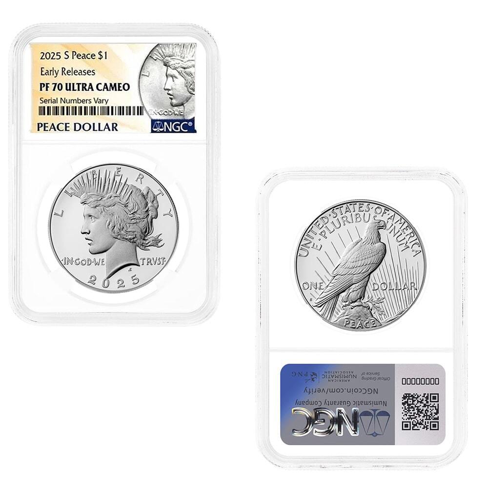 2025-S Morgan and Peace Silver Dollar Proof 2-Coin Set NGC PF 70 ER (Morgan/Peace) thumbnail 3