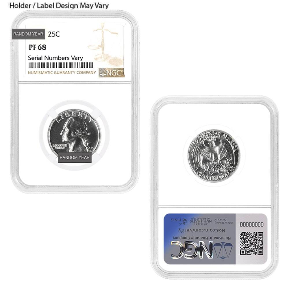 Proof Washington Silver Quarter 25C NGC/PCGS PF 68 (Random Year) thumbnail 3