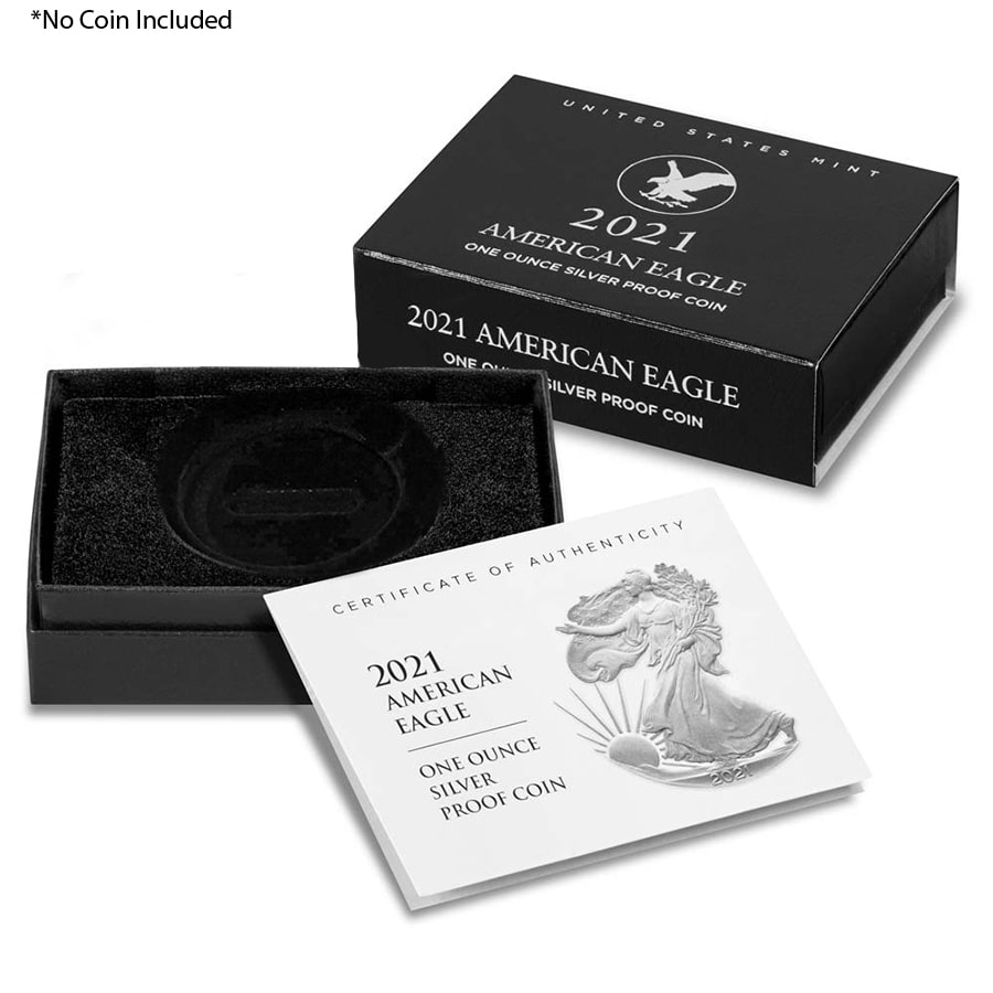 NO COIN - 2021-S 1 oz Proof Silver American Eagle Type 2 (OEM Box & COA)