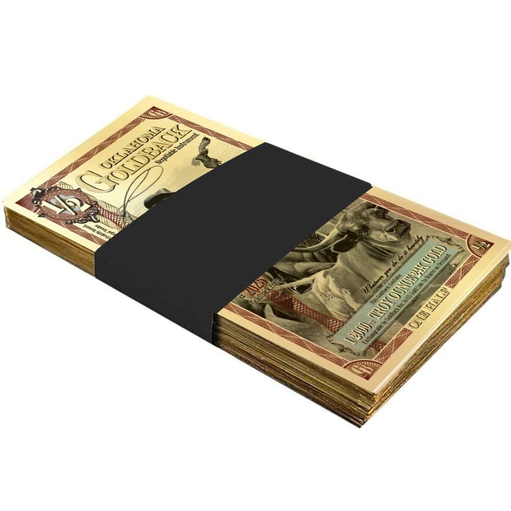 1/2 Oklahoma Goldback 1/2000 oz 24K Gold Foil Aurum Note thumbnail 3