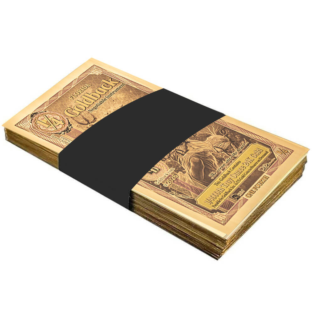 1/4 Florida Goldback 1/4000 oz 24K Gold Foil Aurum Note thumbnail 4