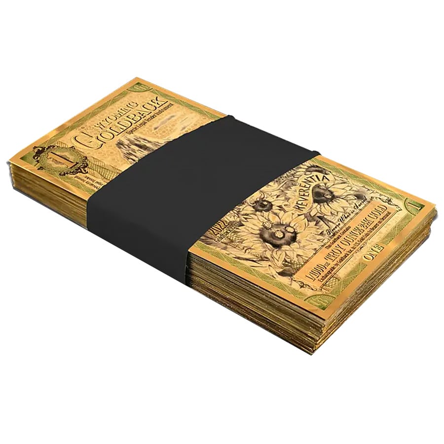 1 Wyoming Goldback 1/1000 oz 24K Gold Foil Aurum Note thumbnail 3