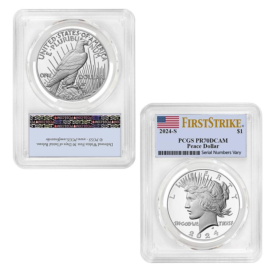 2024-S Morgan and Peace Silver Dollar Proof 2-Coin Set PCGS PF 70 FS thumbnail 3
