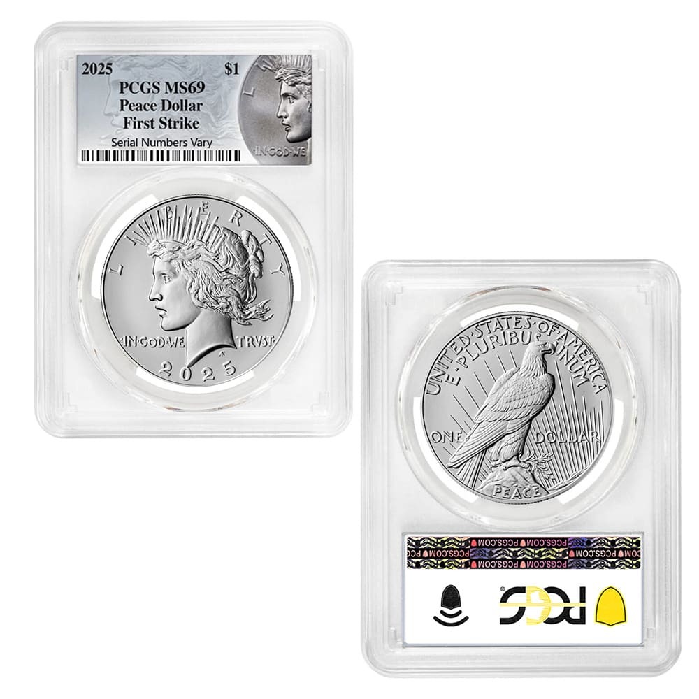 2025 Morgan and Peace Silver Dollar 2-Coin Set PCGS MS 69 FS (Morgan/Peace) thumbnail 3