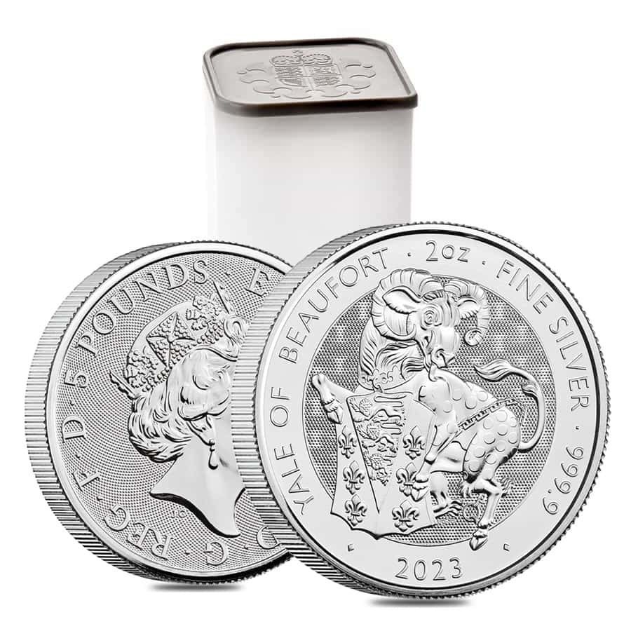 2023 Great Britain 2 oz Silver The Tudor Beasts Yale of Beaufort Coin .9999 Fine BU thumbnail 3