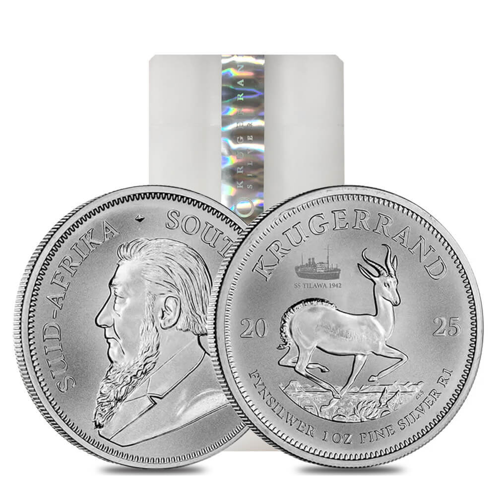 Roll 25 - 2025 South Africa 1 oz Silver Krugerrand SS Tilawa Privy