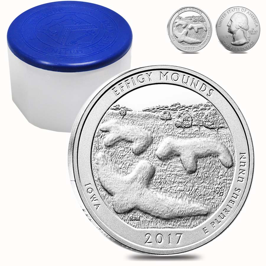 2017 5 oz Silver America the Beautiful ATB Iowa Effigy Mounds National Monument Coin thumbnail 3