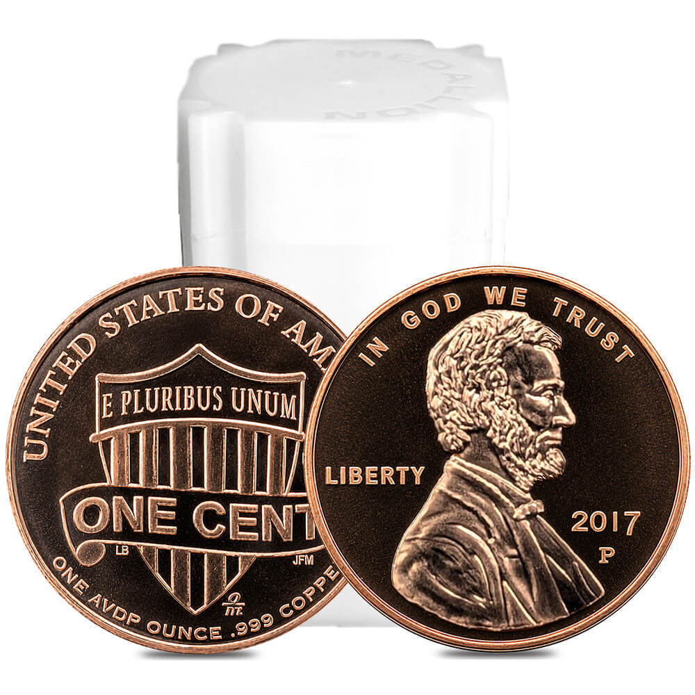 1 oz Lincoln Head Cent Copper Round .999 Fine thumbnail 3
