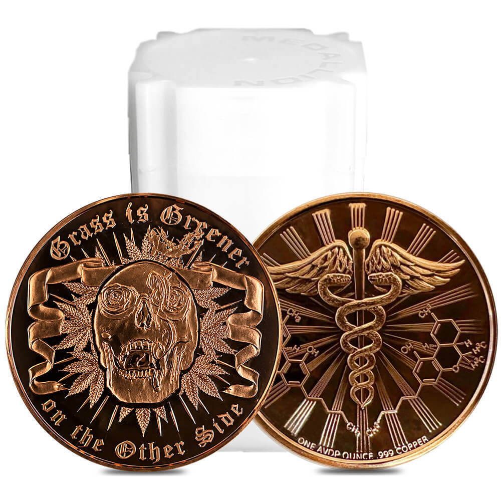 Tube of 20 - 1 oz Grass is Greener On The Other Side Copper Round .999 Fine