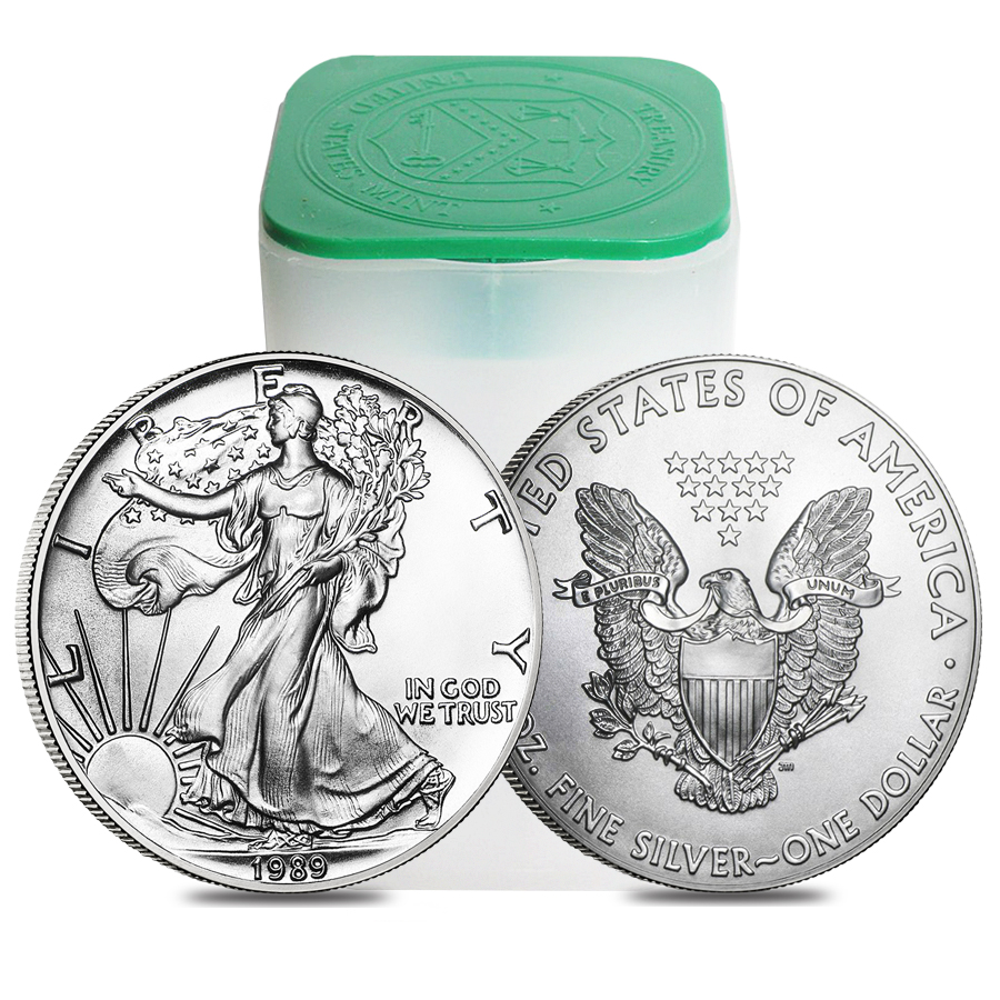 1989 1 oz Silver American Eagle $1 Coin BU thumbnail 3
