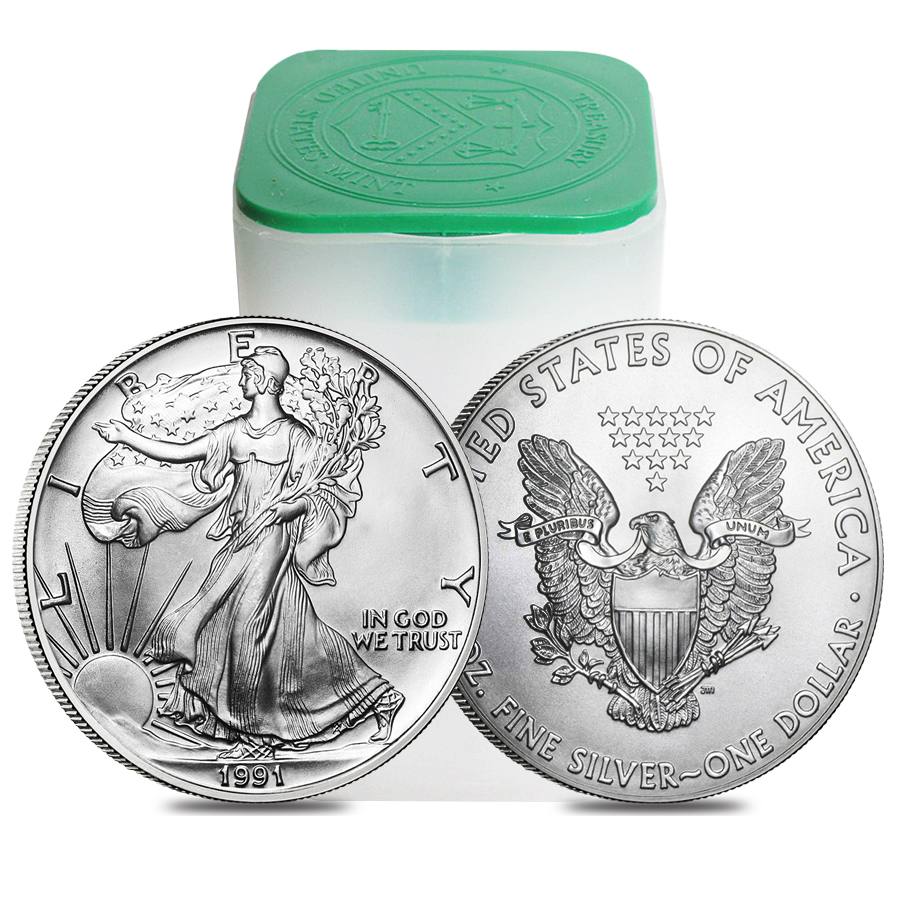 1991 1 oz Silver American Eagle $1 Coin BU thumbnail 3