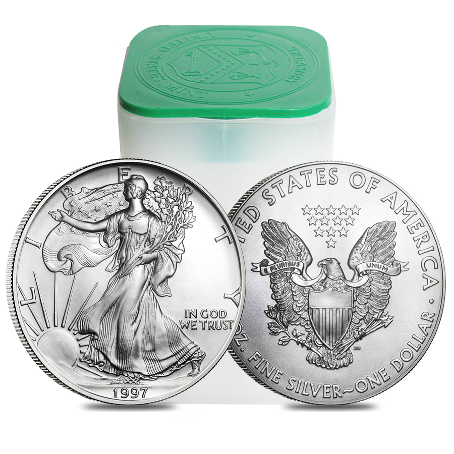 1997 1 oz Silver American Eagle $1 Coin BU thumbnail 3
