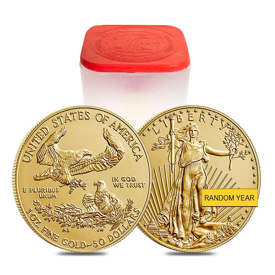 1 oz Gold American Eagle $50 Coin BU (Random Year) thumbnail 3