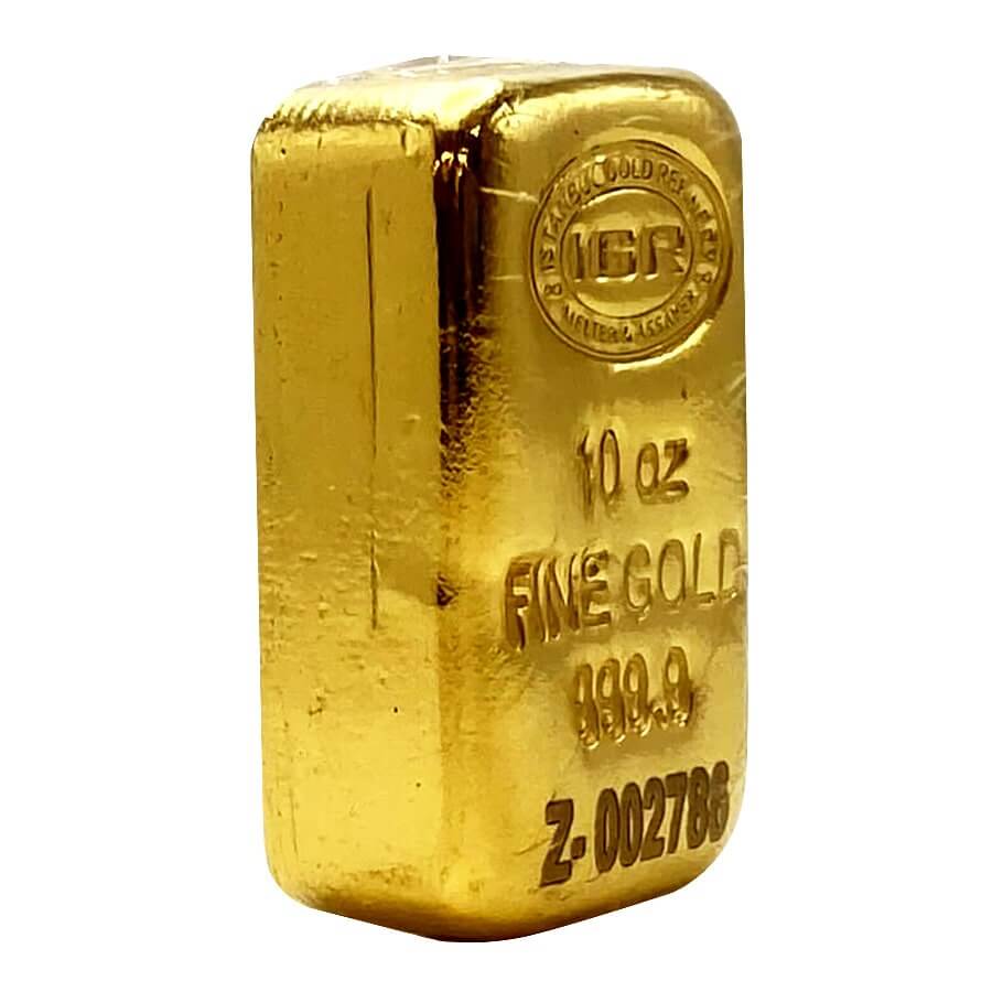 10 oz Istanbul Gold Refinery (IGR) Cast Bar .9999 Fine thumbnail 3