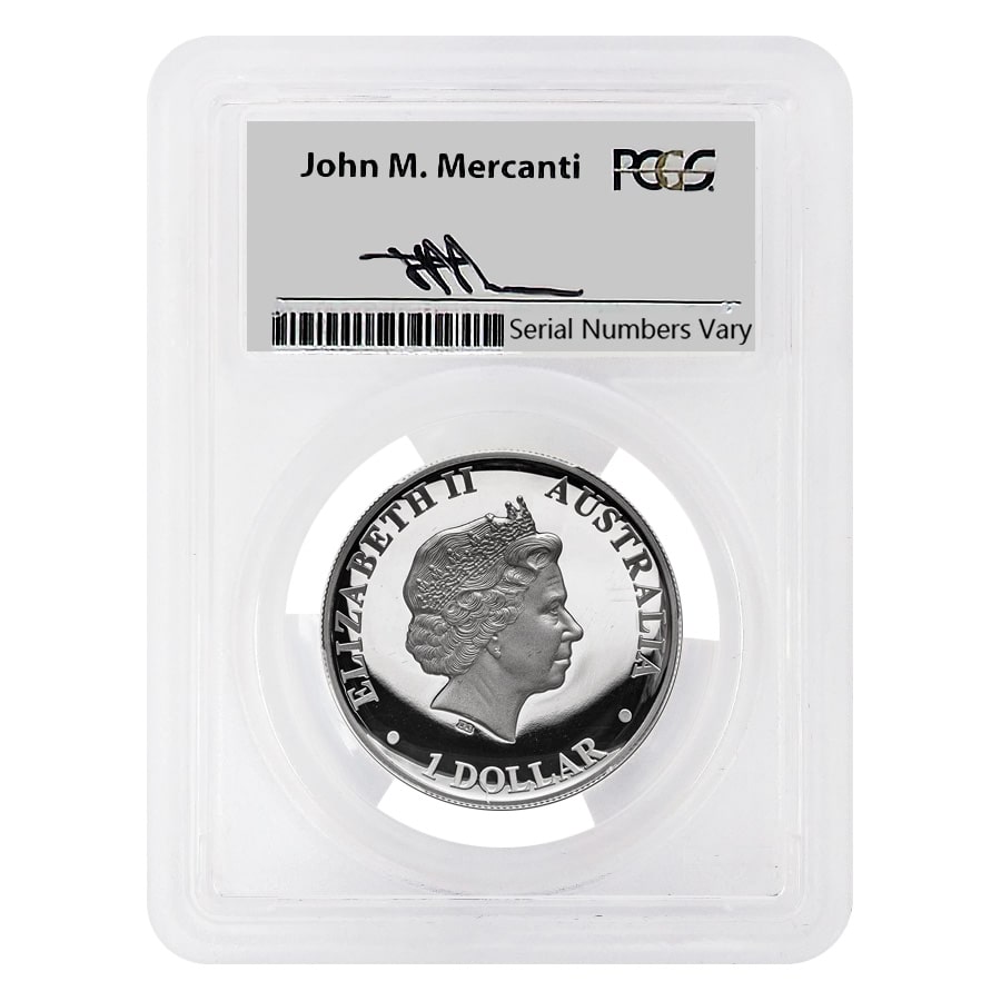 2015 1 oz Silver Australian Wedge-Tailed Eagle Perth Mint PCGS PF 70 DCAM (John M. Mercanti Sign Label) thumbnail 3