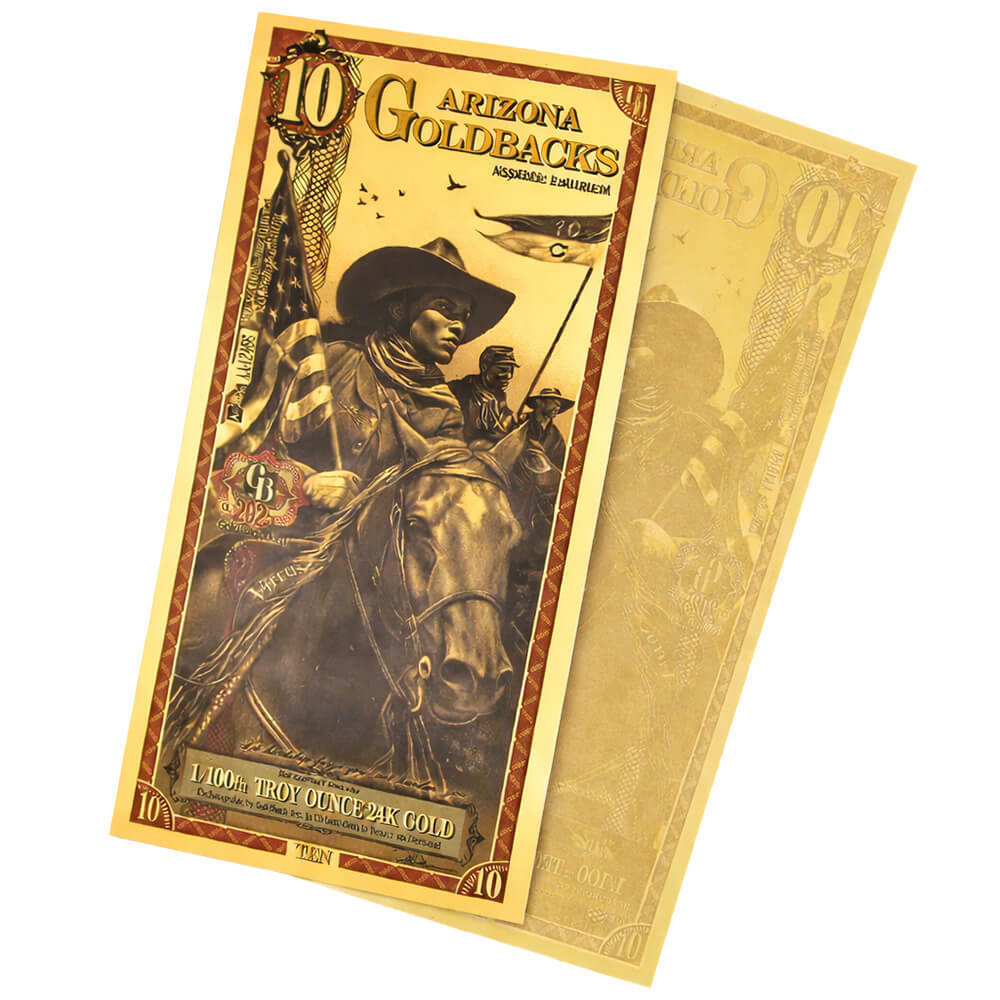 10 Arizona Goldback 1/100 oz 24K Gold Foil Aurum Note thumbnail 3
