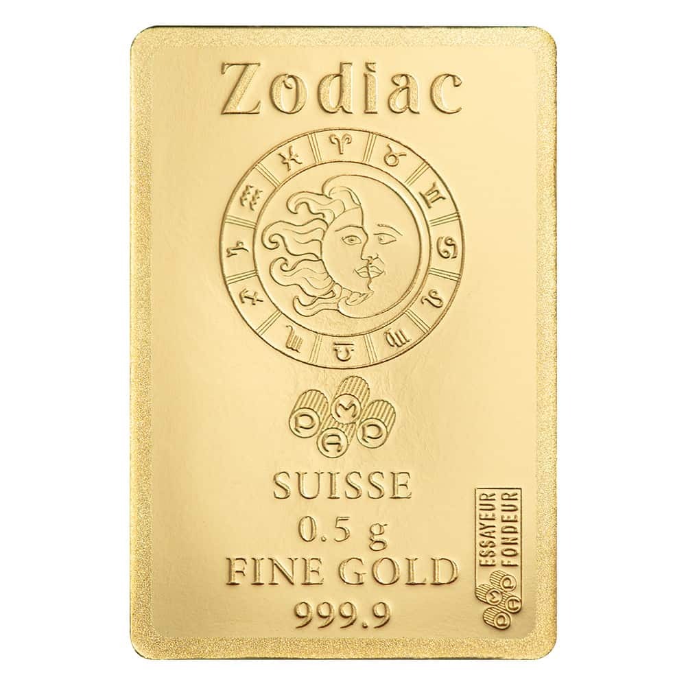 1/2 Gram PAMP Suisse Capricorn Zodiac Gold Bar (in Assay) thumbnail 3